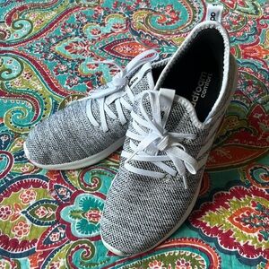 Sz 7.5 Adidas Cloudfoam Pure 2.0 Running Shoe Grey White Black NWOT Discontinued